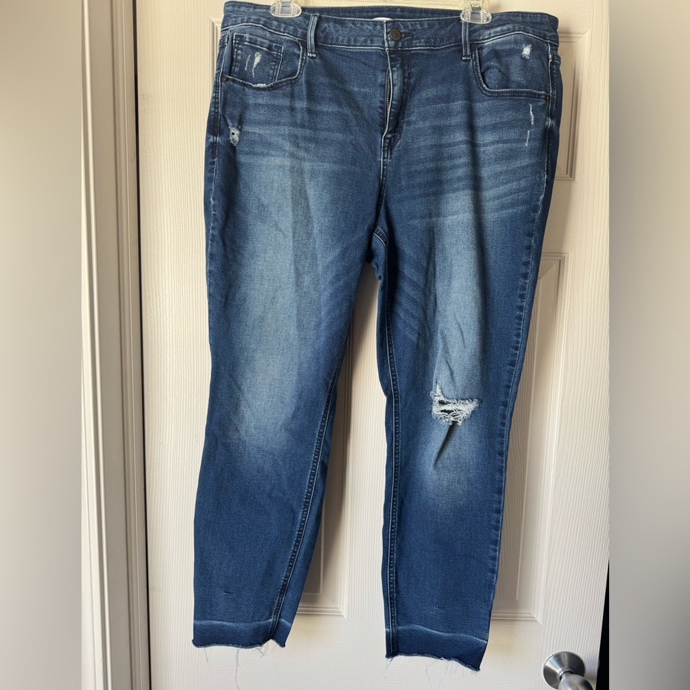 Old Navy Blue Rockstar Super Skinny Ankle Jeans - size 16